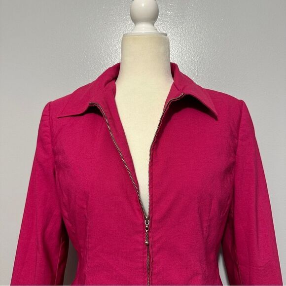 J G Hook pink zip up blazer with pockets size 8P - Picture 2 of 6